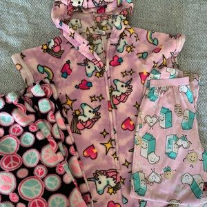Lot of 3 Girls Cozy PJs